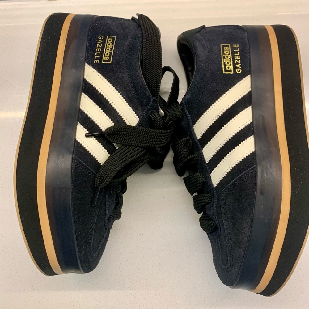 Adidas Gazelle Stacks W in Core Black and Cream White Trainers